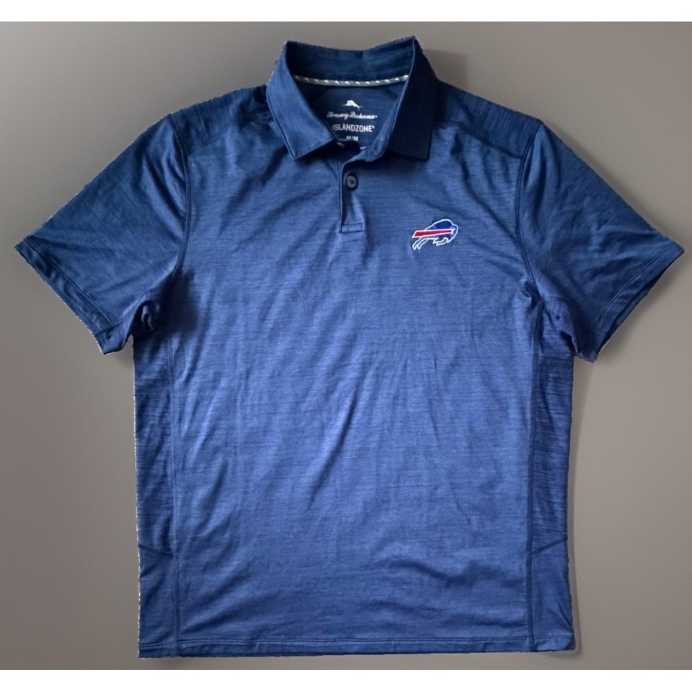Buffalo Bills Tommy Bahama Short Sleeve Polo Golf Shirt Blue Logo Medium JBHS